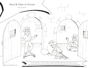 paul and silas childrens bible coloring pages